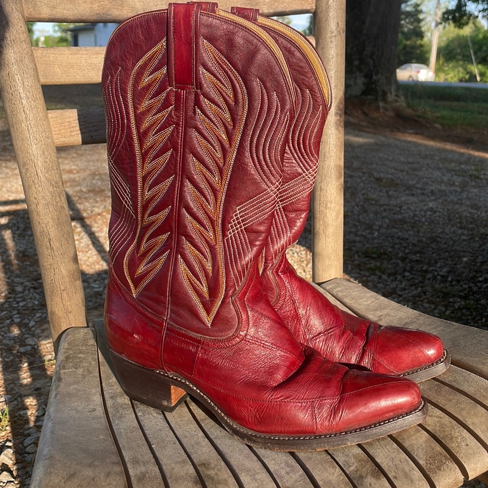 Red Leatber Eel boots